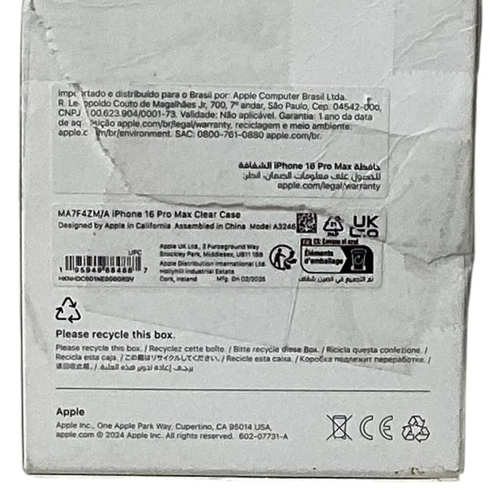 Apple: iPhone 16 Pro Max Clear Case with MagSafe, Box Damaged Case Is New